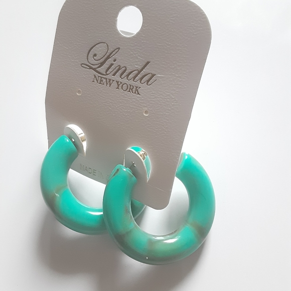 Linda Turquoise Hoop Earrings - Picture 5 of 6